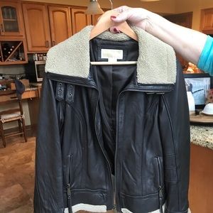 Michael kors leather bomber